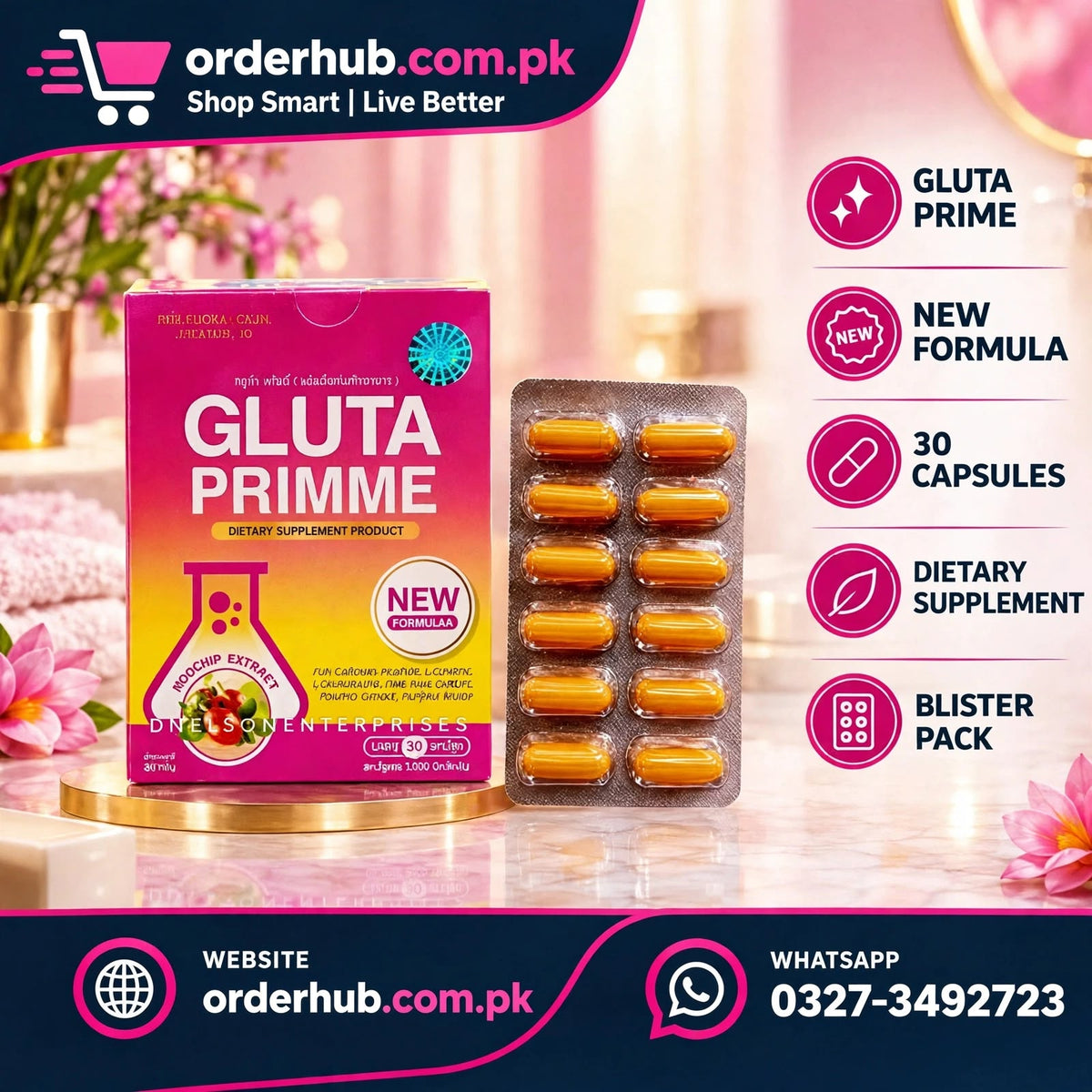 Gluta Primme Capsules in Pakistan – Glutathione Skin Brightening & Antioxidant Support