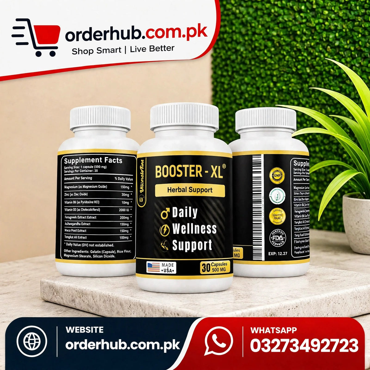 Booster XL 30 Capsules – Men’s Strength, Stamina & Sexual Wellness Support Supplement