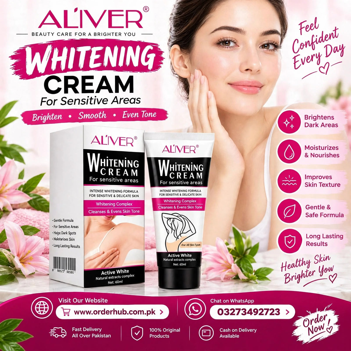 Aliver Whitening Cream – Advanced Skin Brightening & Even Tone Cream