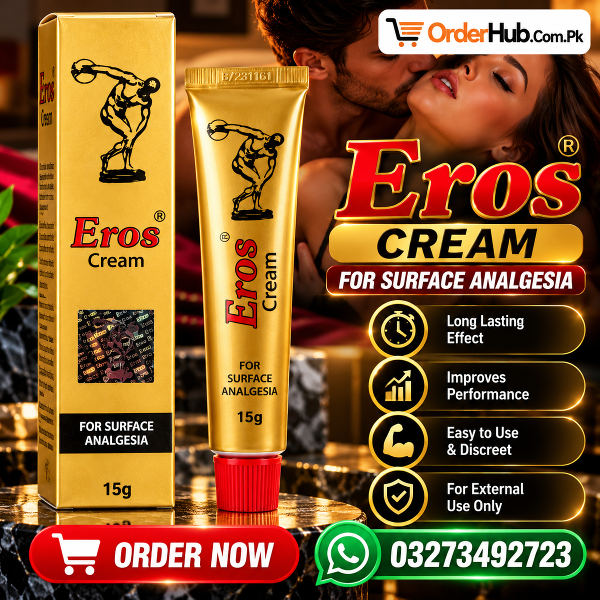 Eros Delay Cream 15g | Timing Cream for Men