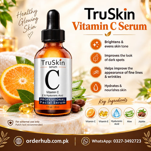 TruSkin Vitamin C Serum 30ml – Brightening Facial Serum for Glowing Skin, Hydration and Improved Skin Texture
