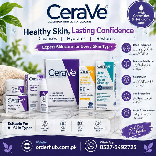 CeraVe Skincare Kit in Pakistan – Complete Daily Skincare Routine for Clean, Hydrated & Healthy-Looking Skin