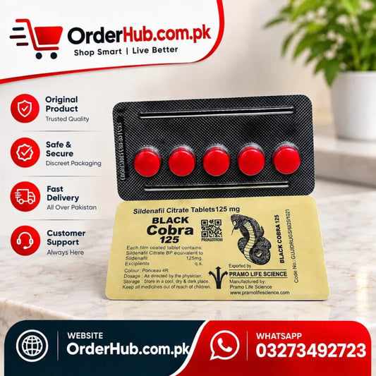 Black Cobra 125mg Tablets – Sildenafil Citrate for Erectile Dysfunction & Male Sexual Wellness
