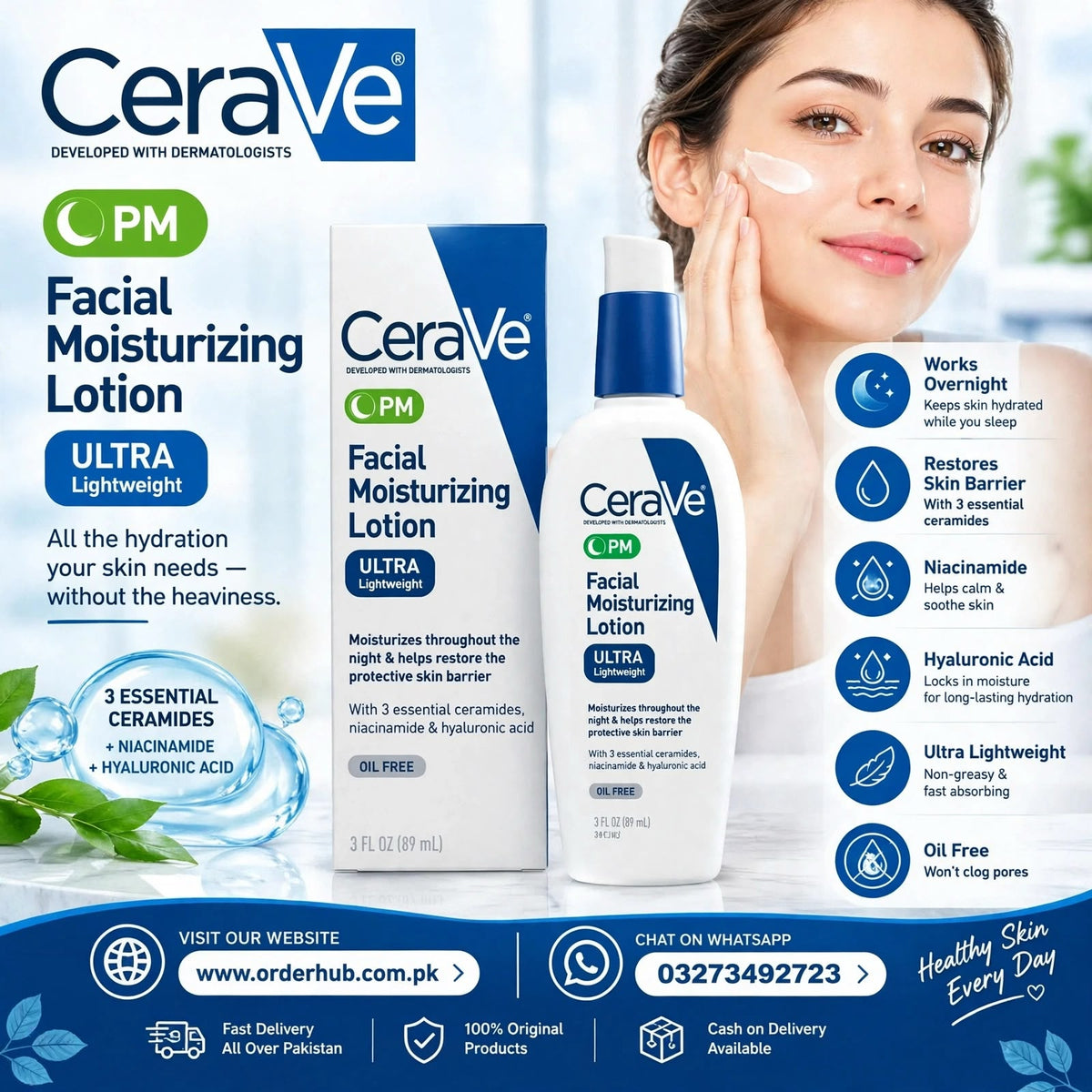 CeraVe Facial Moisturizing Lotion – Hydrating & Skin Barrier Support Moisturizer