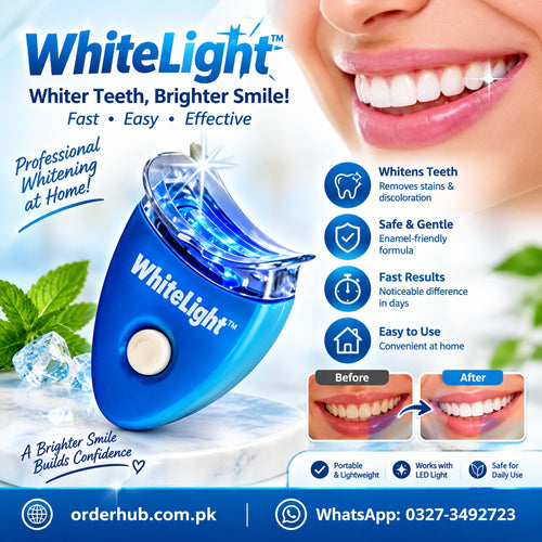 White Light Teeth Whitening Kit – At-Home Teeth Whitening System with LED Light for a Brighter, Whiter-Looking Smile