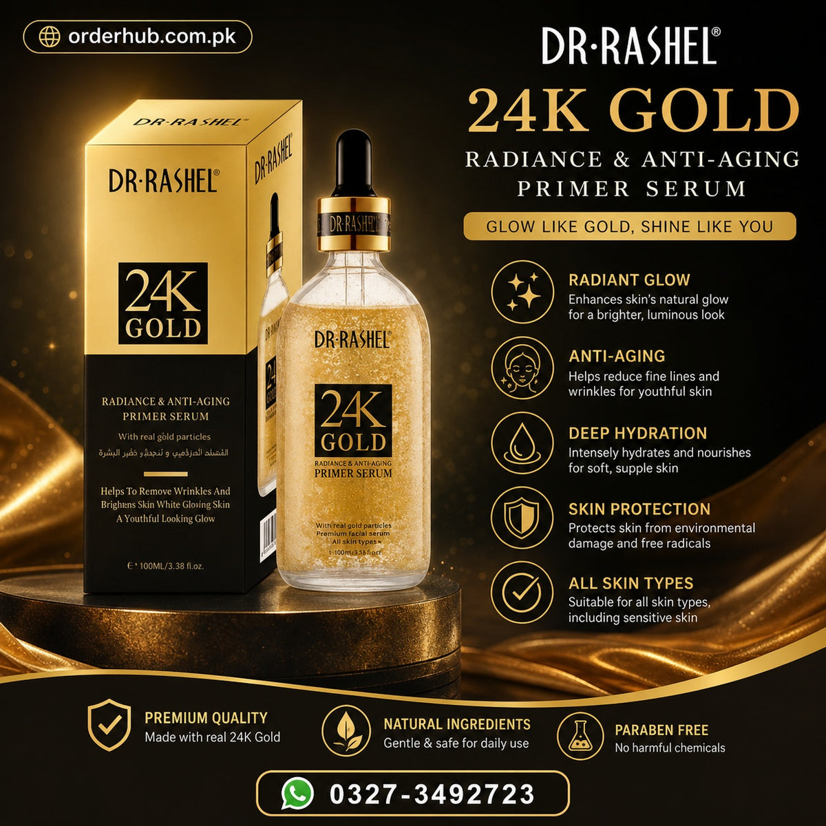 24K Gold Serum – Luxury Facial Serum for Hydration, Radiant-Looking Skin and a Smooth, Glowing Complexion