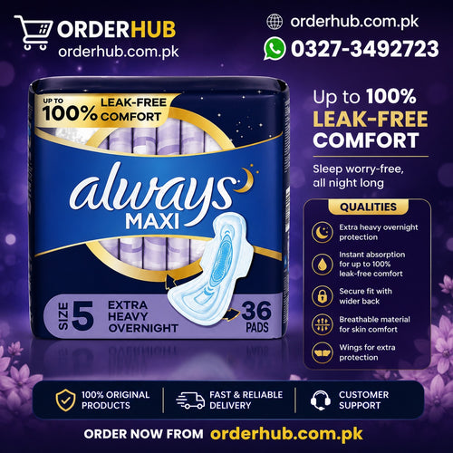 Always Maxi Sanitary Pads for Women – Comfortable Menstrual Protection with Absorbent Core for Period Care and Leak Protection (36 Pads Pack)