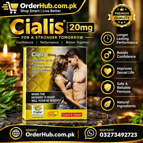 Cialis 20mg Tablets – Tadalafil 20mg Erectile Dysfunction Treatment Tablets (1 Card – 6 Tablets)