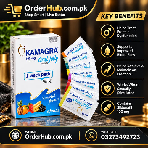 Kamagra Oral Jelly 100mg – Sildenafil Citrate 100mg Erectile Dysfunction Oral Jelly (1-Week Pack)