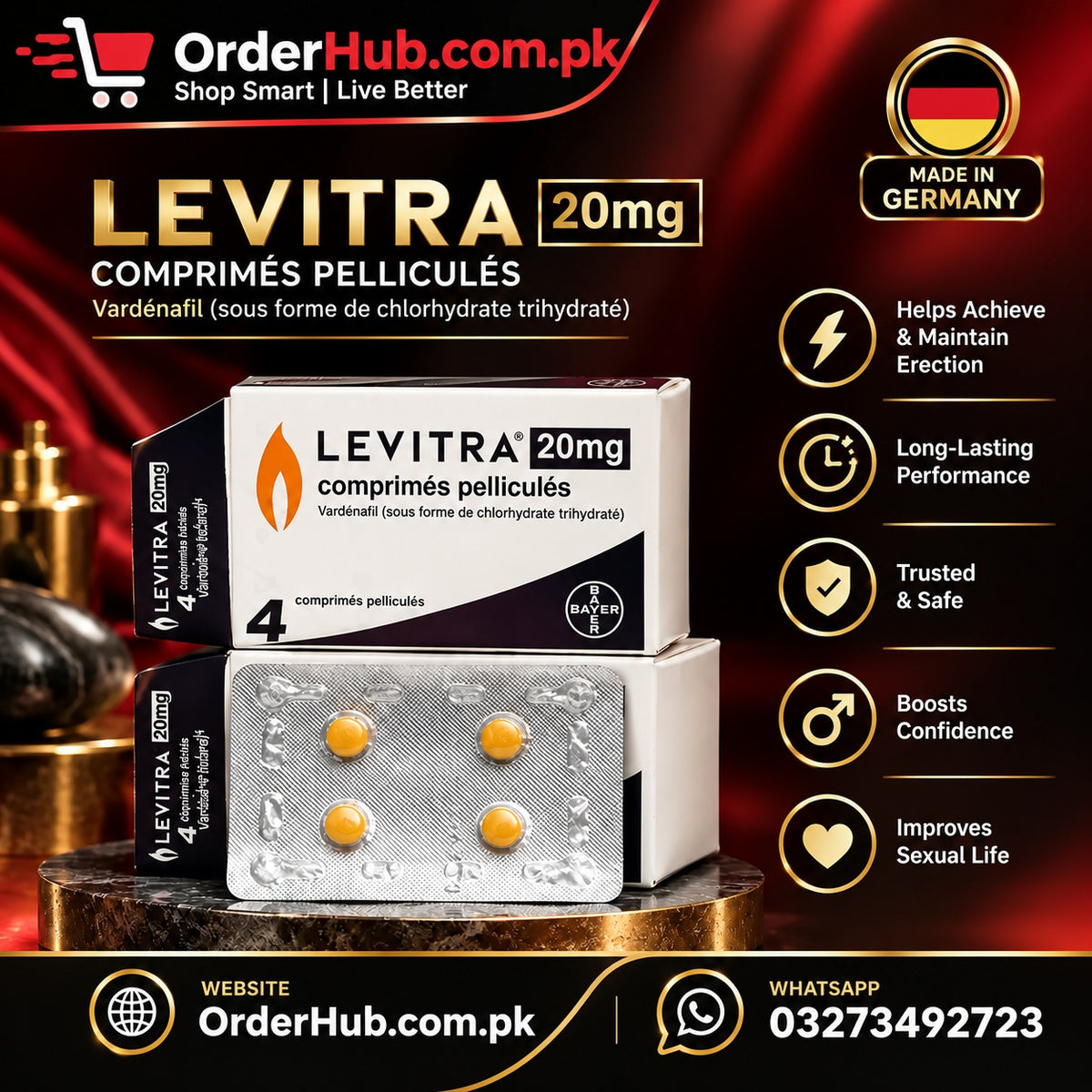 Levitra 20mg Tablets – Vardenafil 20mg Male Erectile Dysfunction Treatment Tablets